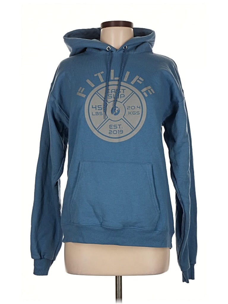 Pre-owned Hanes Sweatshirt In Blue