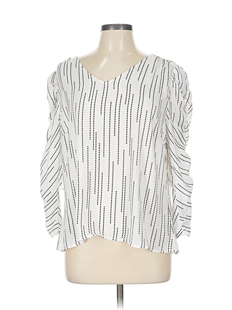 Pre-owned Cabi 3/4 Sleeve Blouse In White