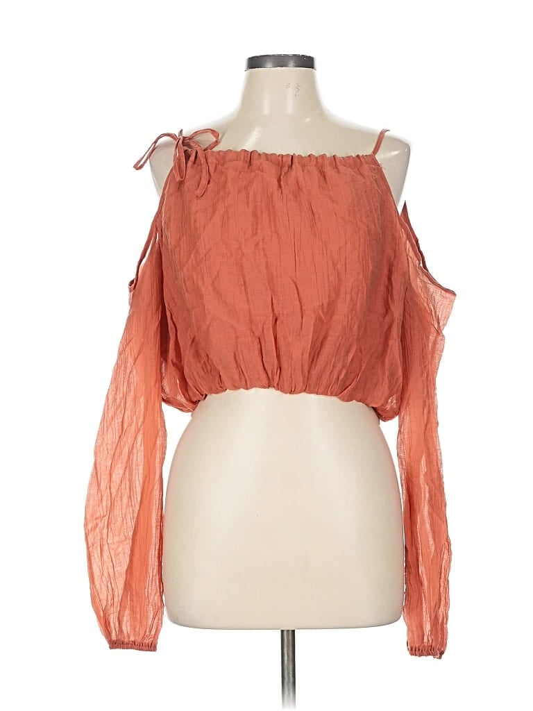 Pre-owned Fashion Nova 3/4 Sleeve Blouse In Orange