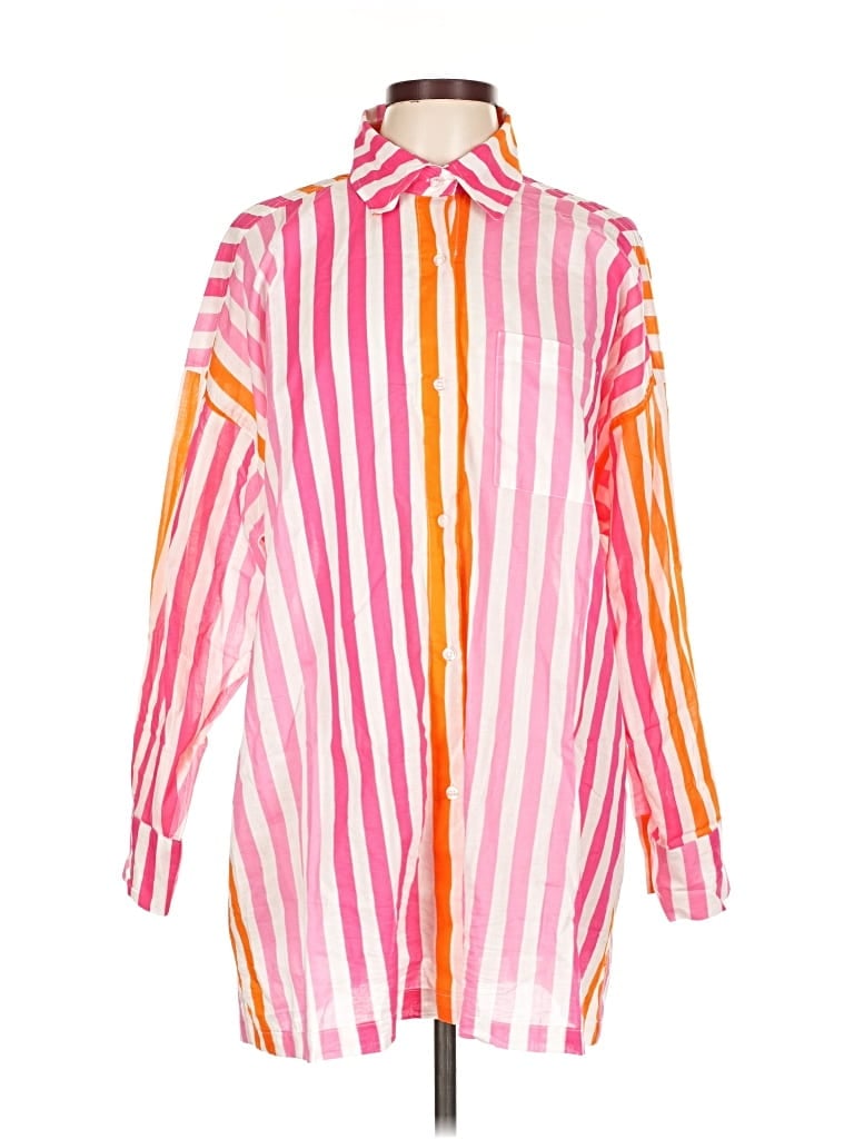 Pre-owned Beach Riot Long Sleeve Blouse In Pink