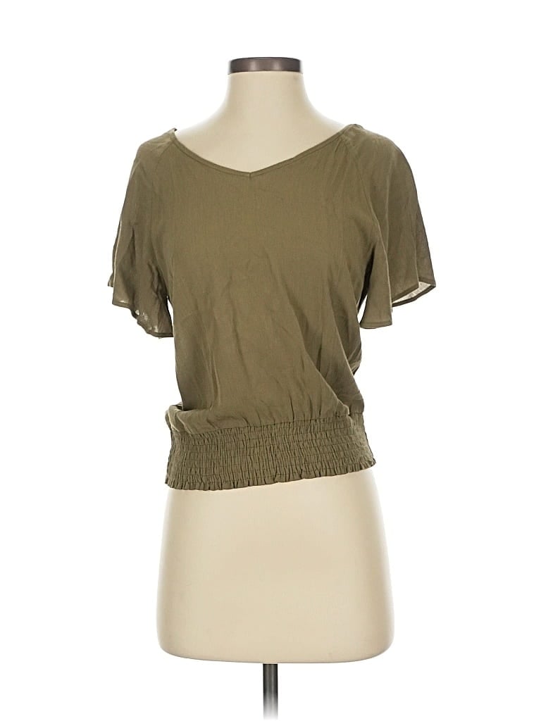 Paper Crane Short Sleeve Blouse In Green