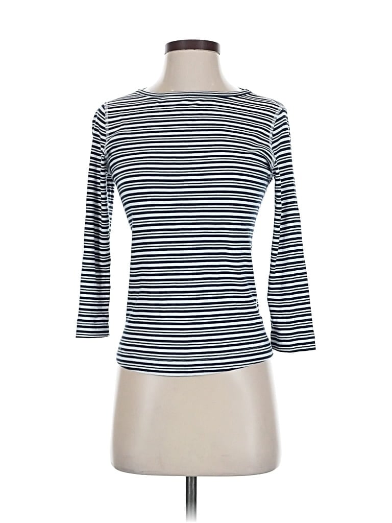 Pre-owned Three Dots 3/4 Sleeve T-shirt In Blue