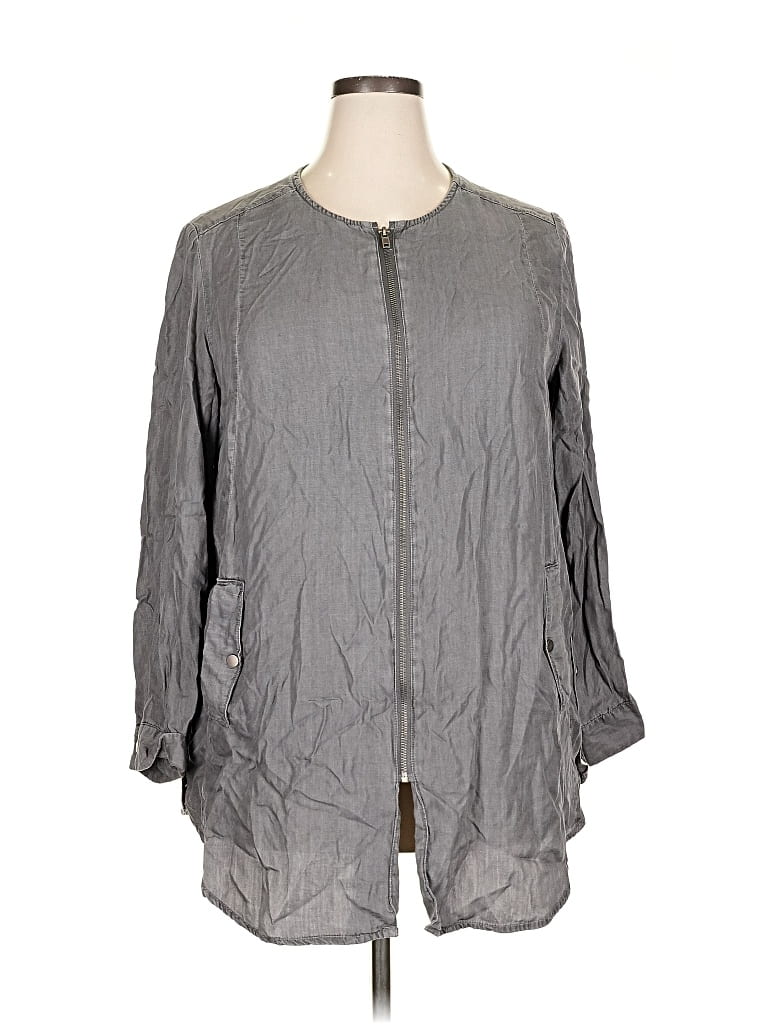 Pre-owned Assorted Brands Long Sleeve Blouse In Gray