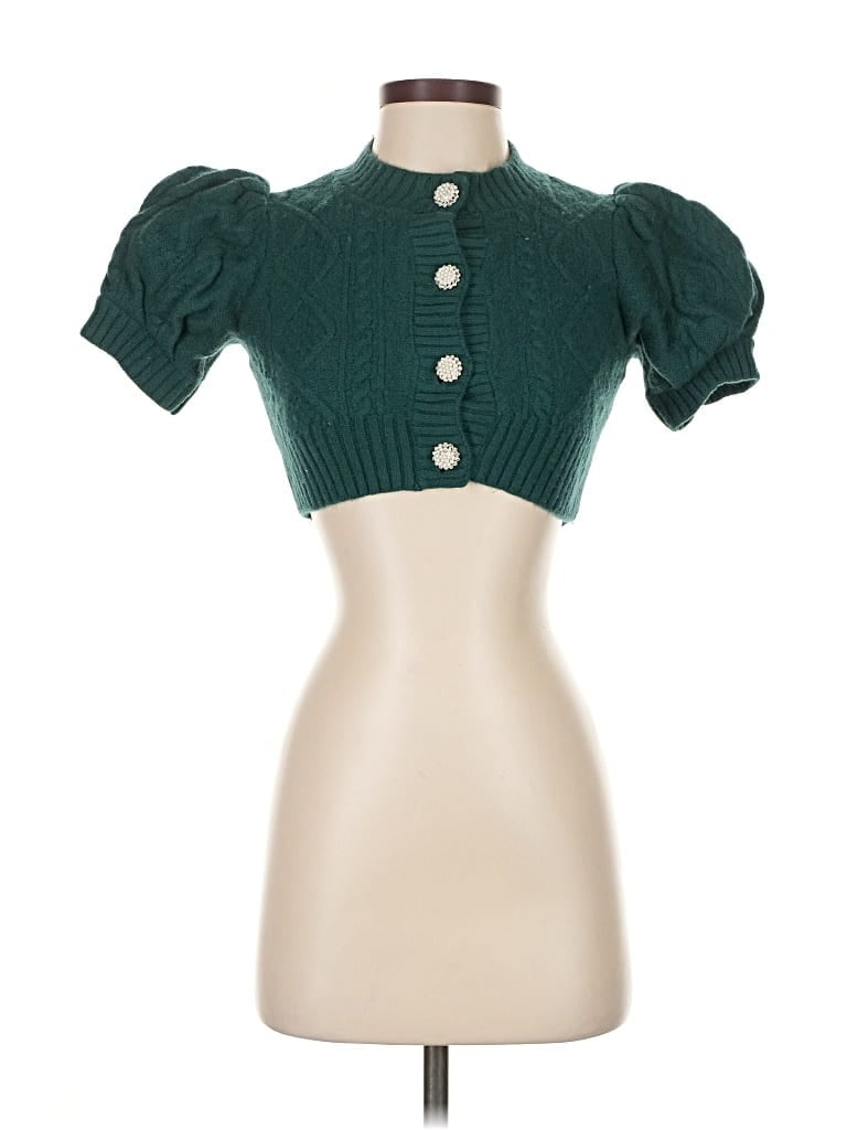 Pre-owned Hill House Wool Cardigan Sweater In Green