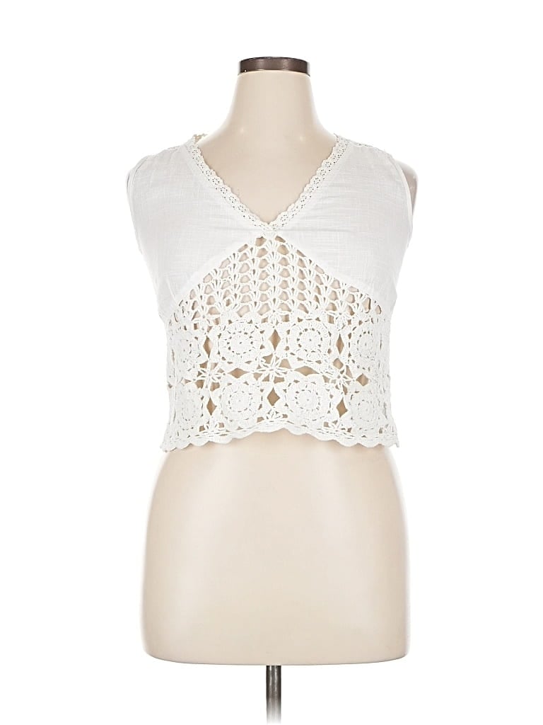 Rebellion Tank Top White Plunge Neckline Tops In White