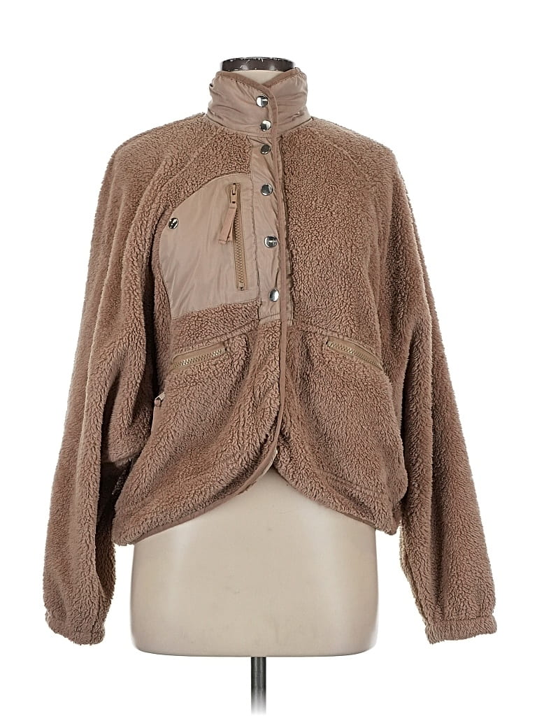 Pre-owned Dee Elly Faux Fur Jacket In Brown