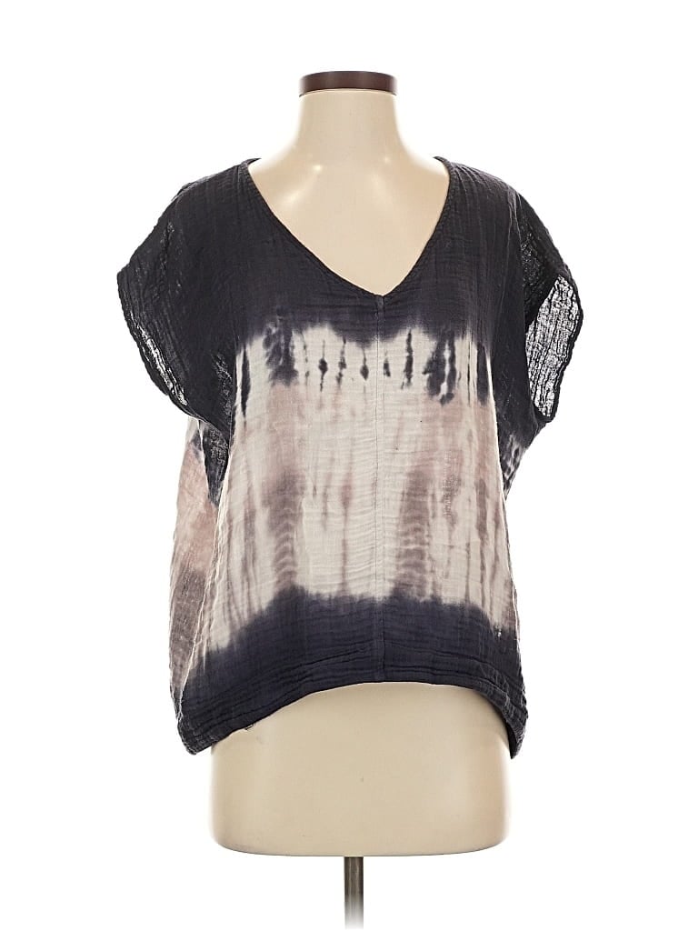 Pre-owned River + Sky Short Sleeve Blouse In Gray