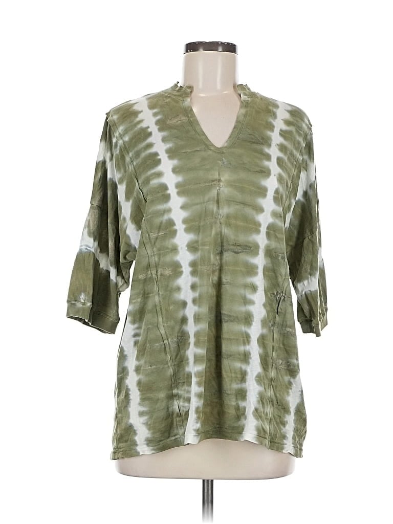 Pre-owned Xcvi 3/4 Sleeve T-shirt In Green