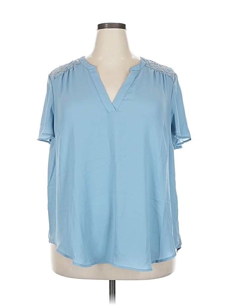 Pre-owned Torrid Short Sleeve Blouse In Blue