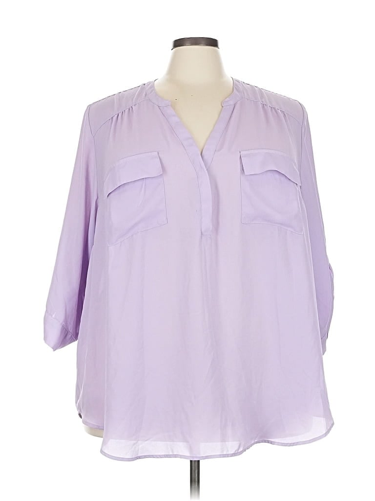 Pre-owned Torrid 3/4 Sleeve Blouse In Purple