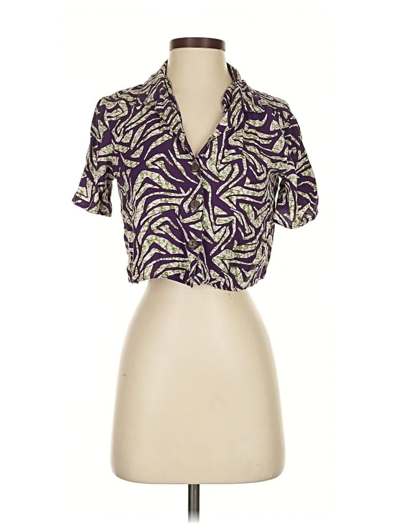 Pre-owned Urban Renewal Short Sleeve Blouse In Purple