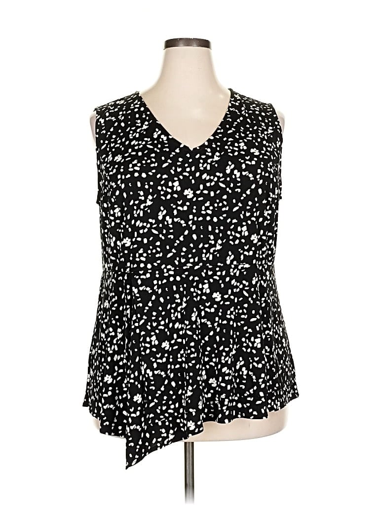 Pre-owned Lane Bryant Sleeveless Blouse In Black