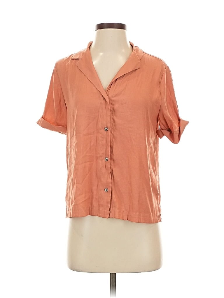 Pre-owned Banana Republic Short Sleeve Blouse In Orange