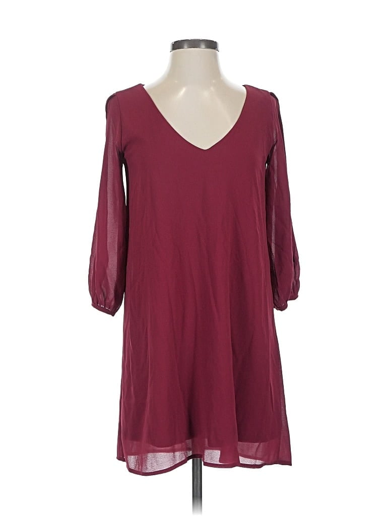 Pre-owned Lulus Casual Dress In Burgundy