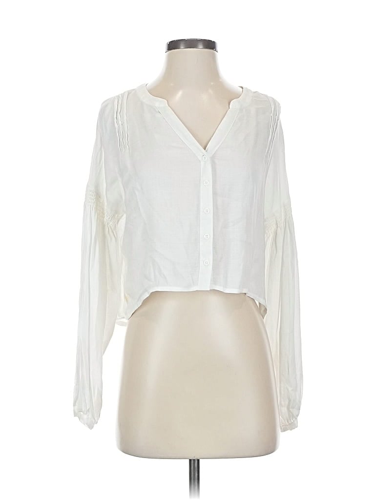 Ecote Long Sleeve Blouse In White