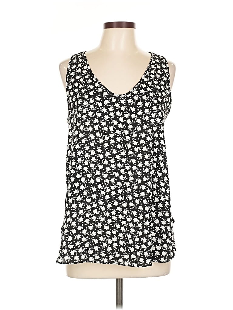 Pre-owned Ann Taylor Loft Outlet Sleeveless Top Black V Neck Tops