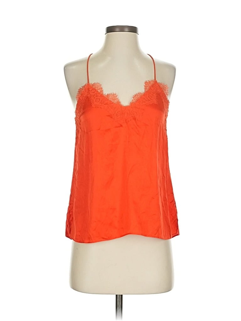 Pre-owned Cami Nyc Sleeveless Silk Top Orange Halter Neckline Tops