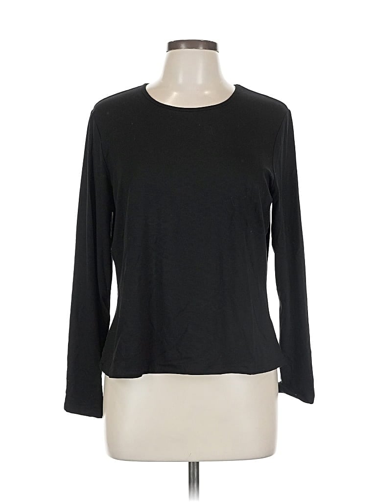 Pre-owned Chico's 3/4 Sleeve T-shirt In Black