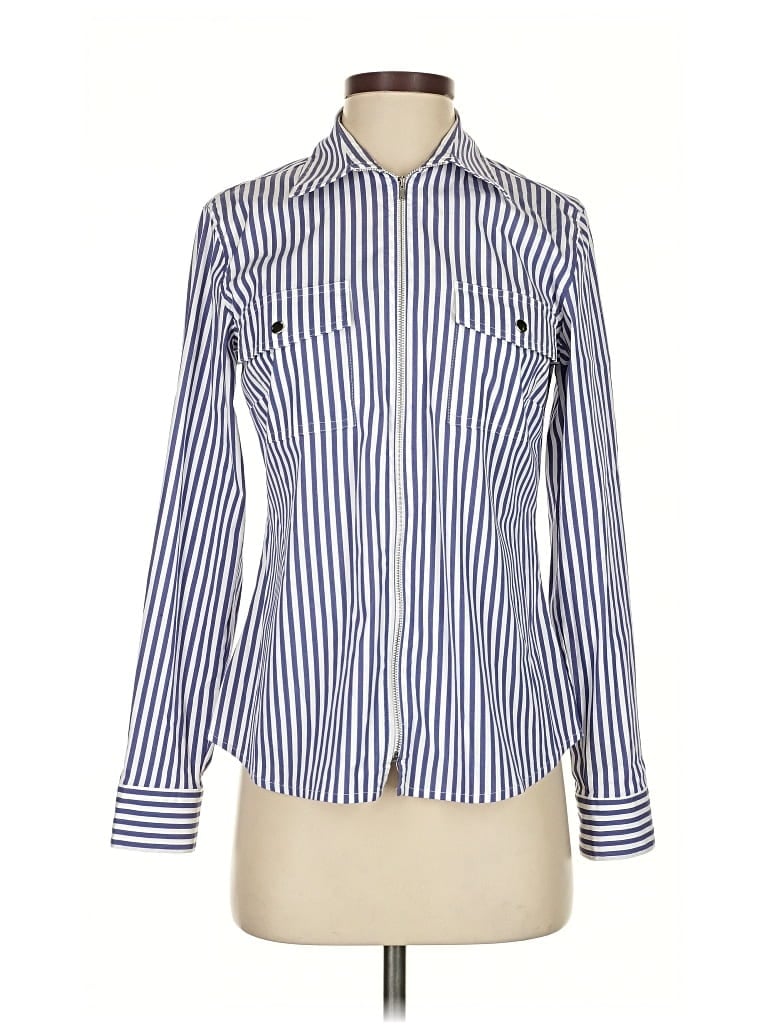 Pre-owned Tracy M. Long Sleeve Blouse In Blue