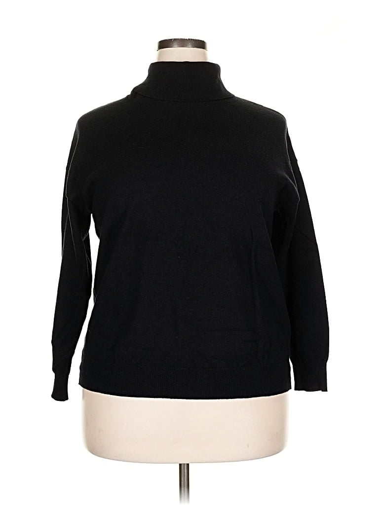 Pre-owned Assorted Brands Turtleneck Sweater In Black