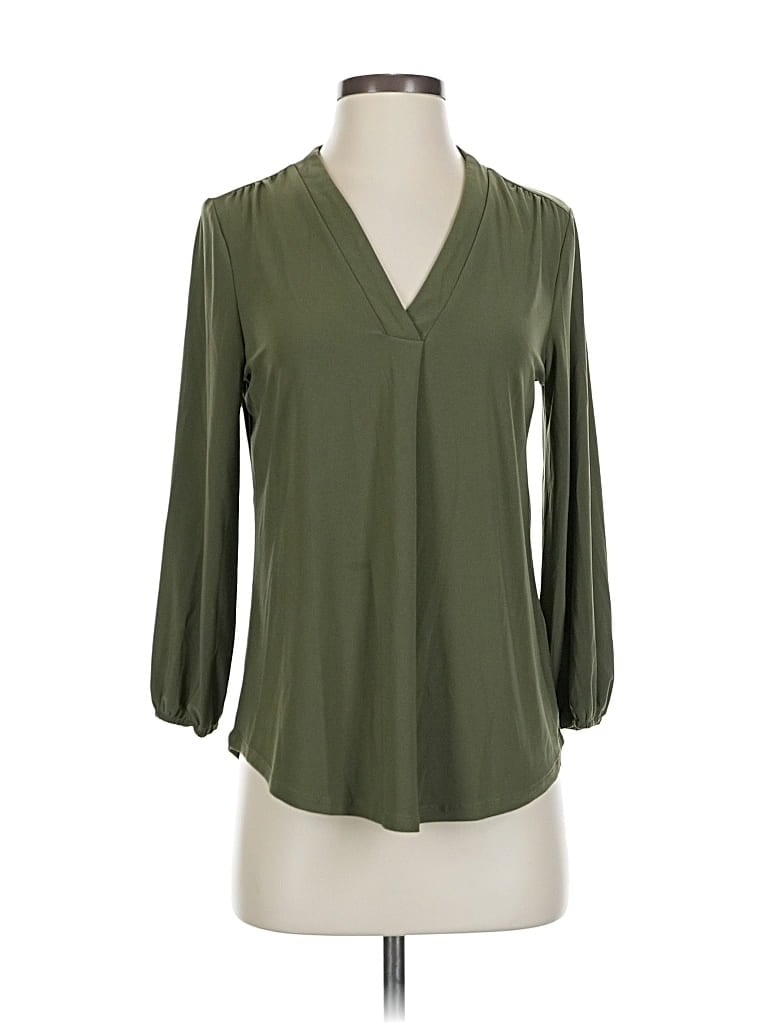 Pre-owned Two By Vince Camuto 3/4 Sleeve Blouse In Green