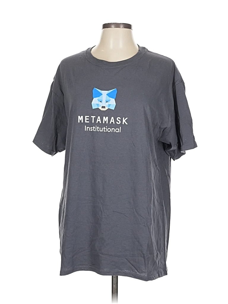 Pre-owned Fruit Of The Loom Short Sleeve T-shirt In Gray