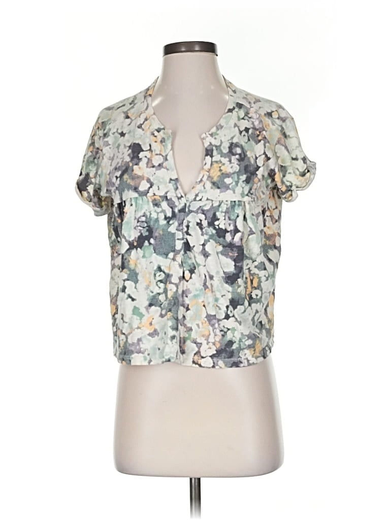 Pre-owned Pilcro Tank Top Silver Plunge Neckline Tops