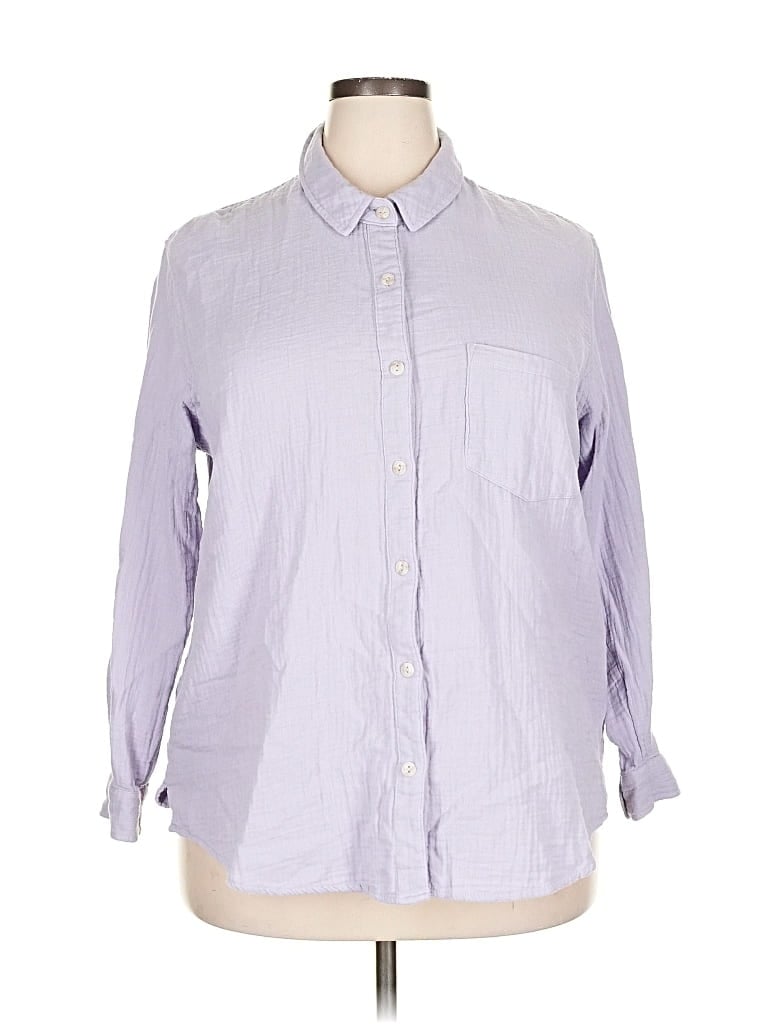 Pre-owned Universal Thread 3/4 Sleeve Button Down Shirt In Purple