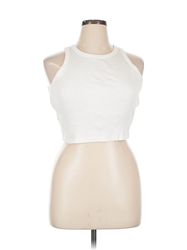 Pre-owned Uniqlo Tank Top White Halter Neckline Tops