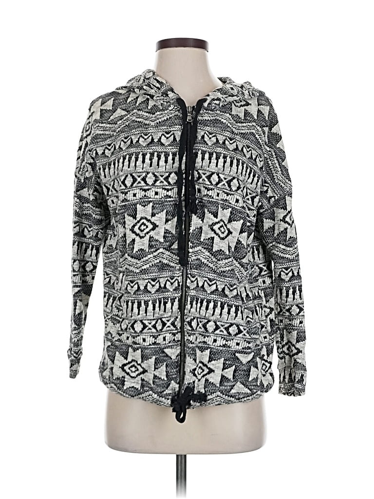 Pre-owned American Eagle Outfitters Zip Up Hoodie In Gray