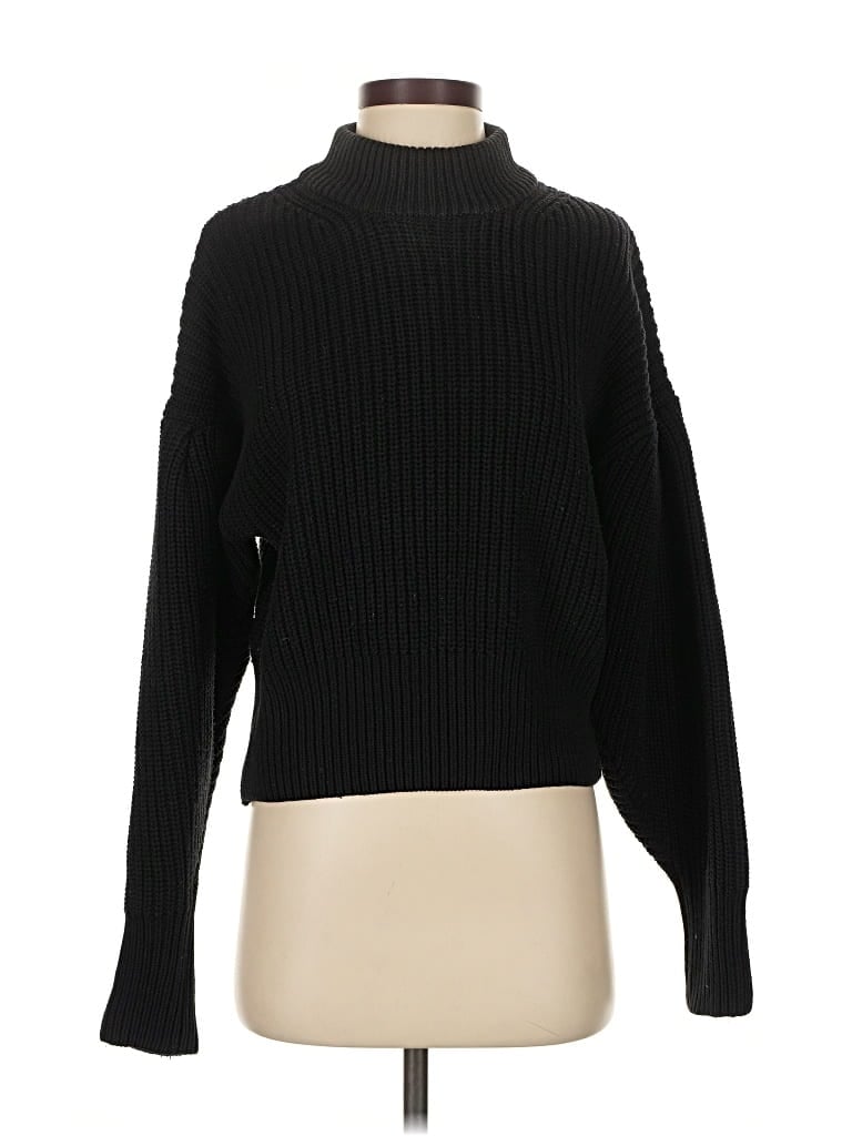 Pre-owned H&m Turtleneck Sweater In Black