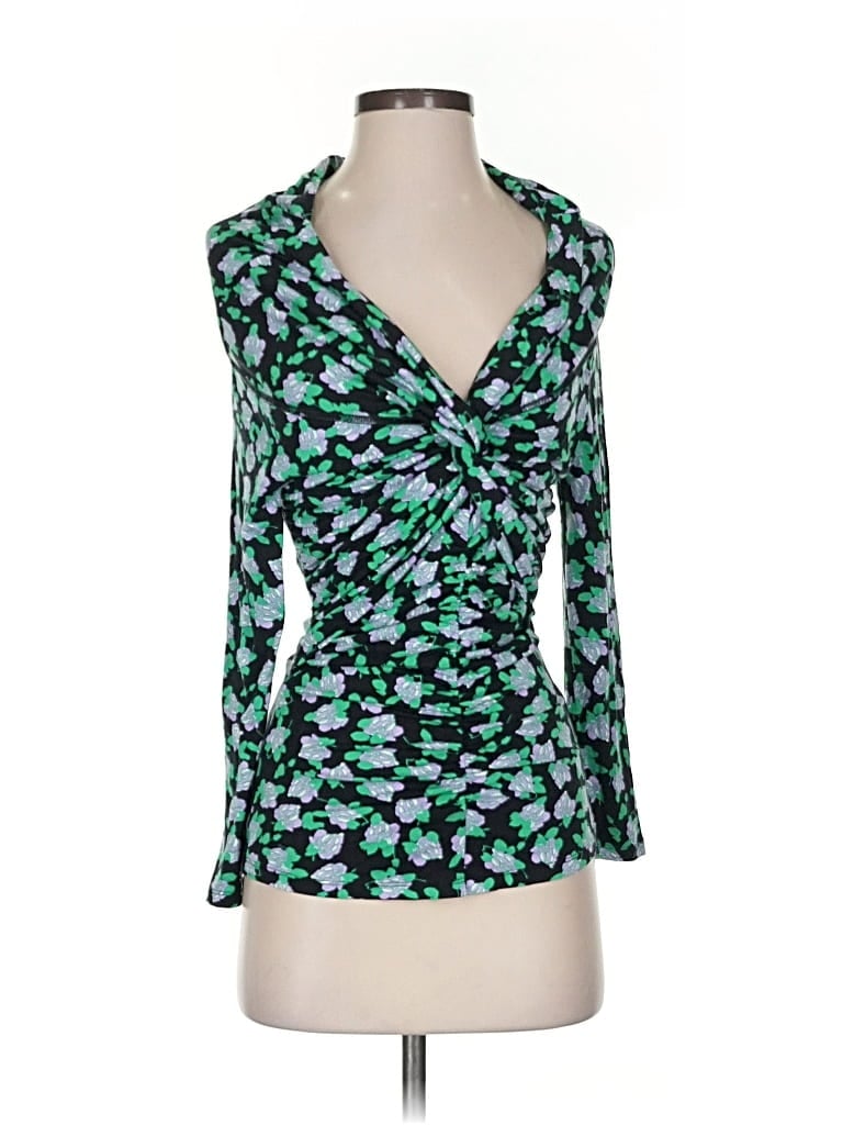 Pre-owned Diane Von Furstenberg 3/4 Sleeve T-shirt In Green