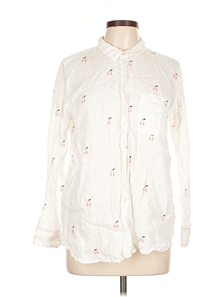 Pre-owned Joules Long Sleeve Button Down Shirt In White