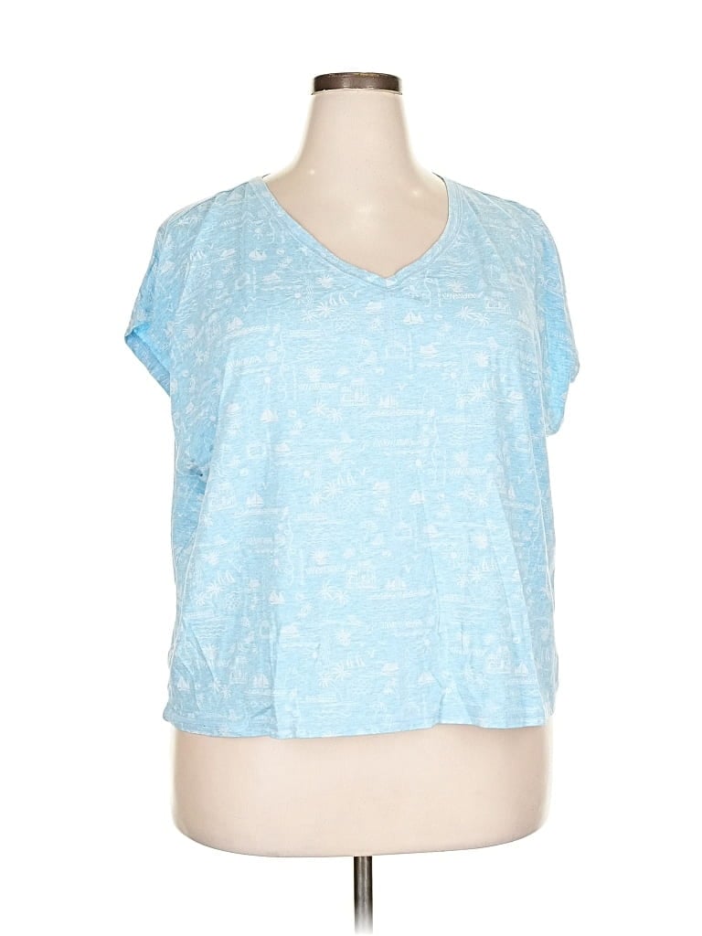 Pre-owned T By Talbots Short Sleeve T-shirt In Blue
