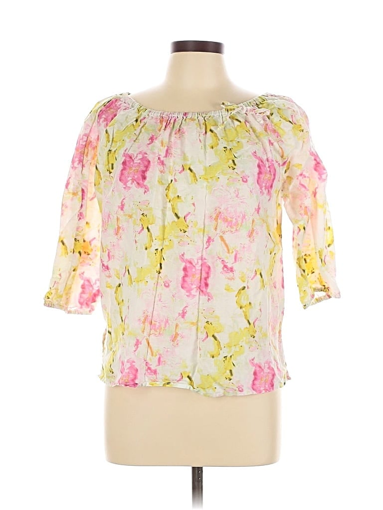 Pre-owned Unbranded 3/4 Sleeve Blouse In Yellow