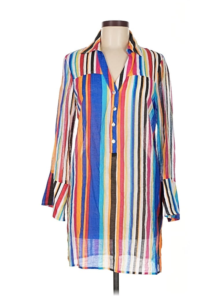 Pre-owned La Moda 3/4 Sleeve Blouse In Blue