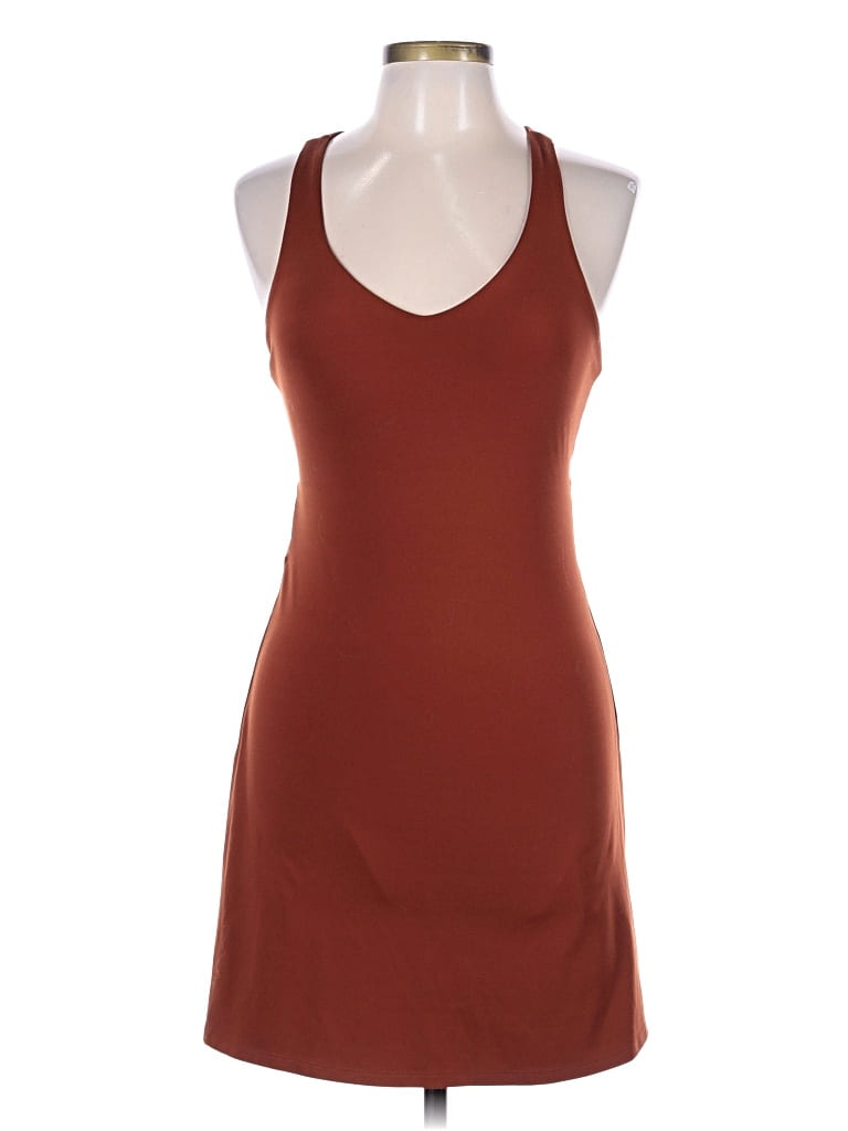 Pre-owned Girlfriend Collective Casual Dress In Brown