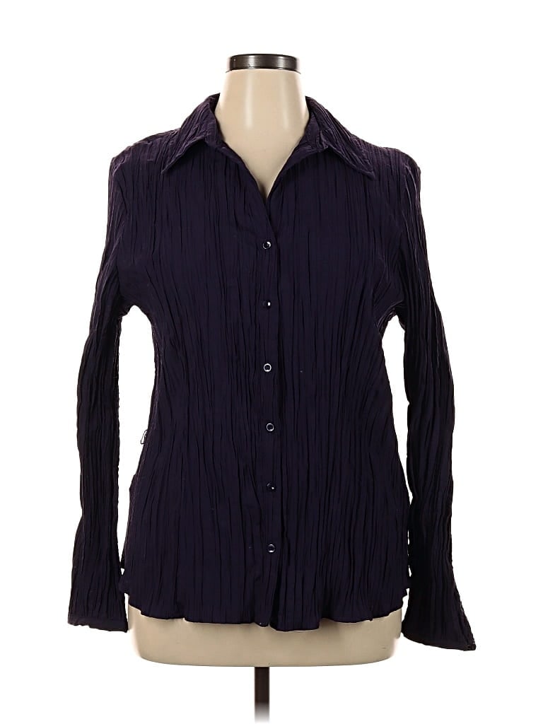 Pre-owned Apt. 9 Long Sleeve Polo Shirt In Purple