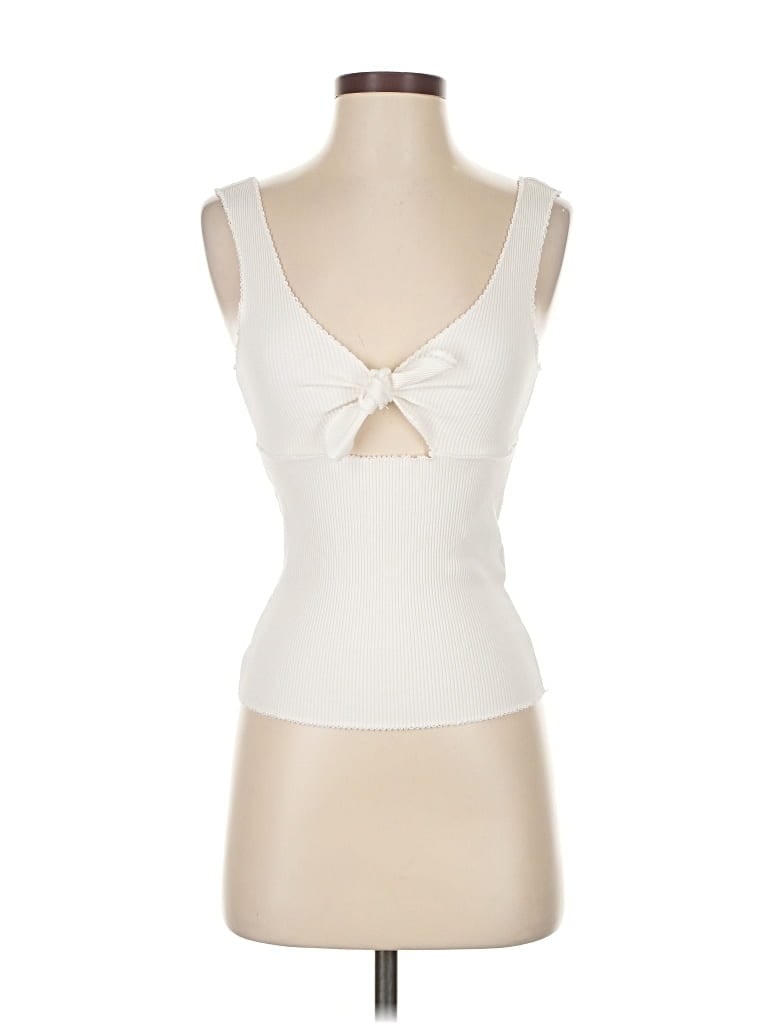 Pre-owned Sandro Sleeveless Top Ivory Sweetheart Neckline Tops In White
