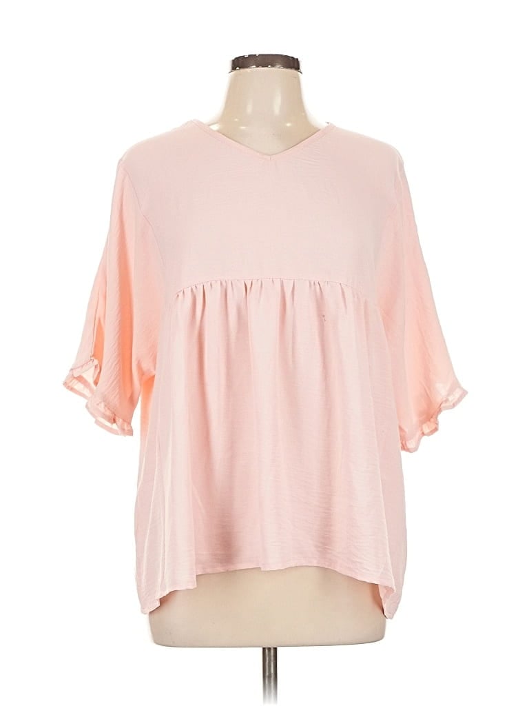 Pre-owned Unbranded Short Sleeve Blouse In Pink