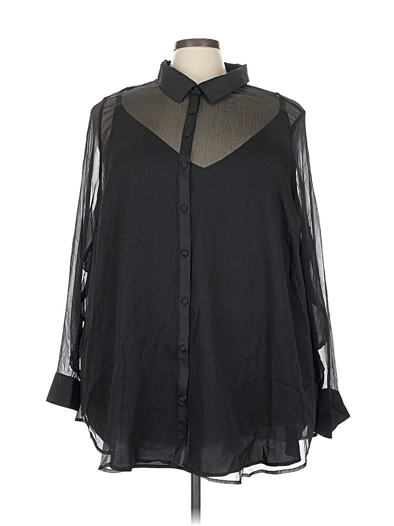 Torrid 3/4 Sleeve Blouse In Black