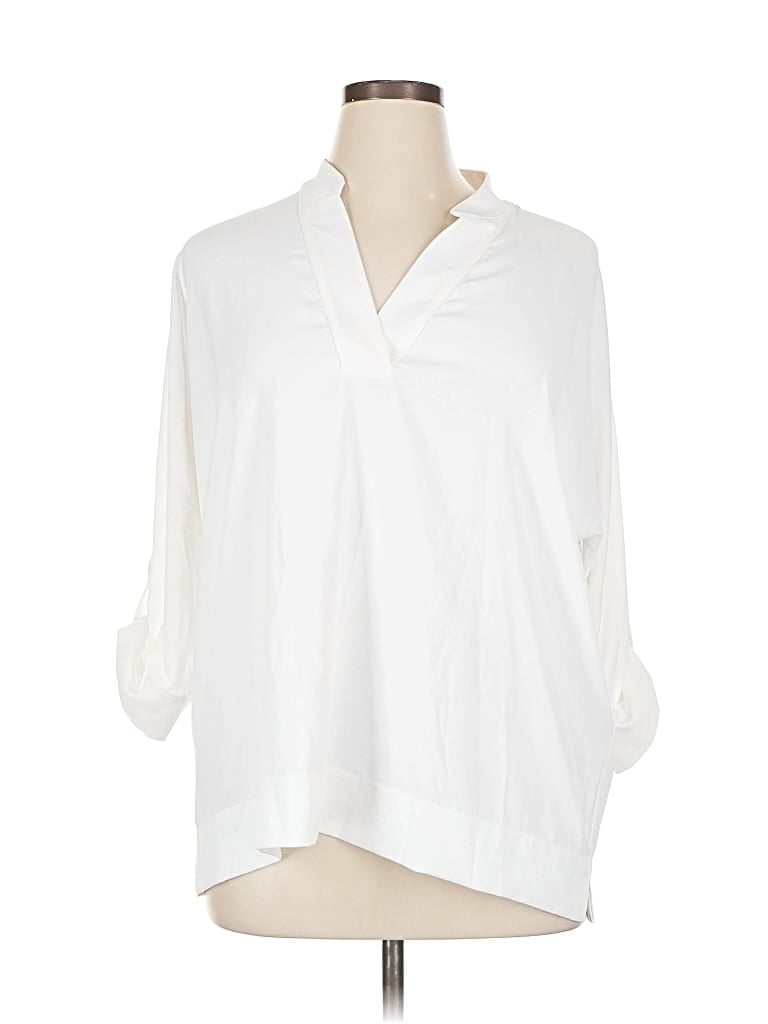 Pre-owned Joseph Ribkoff 3/4 Sleeve Blouse In White