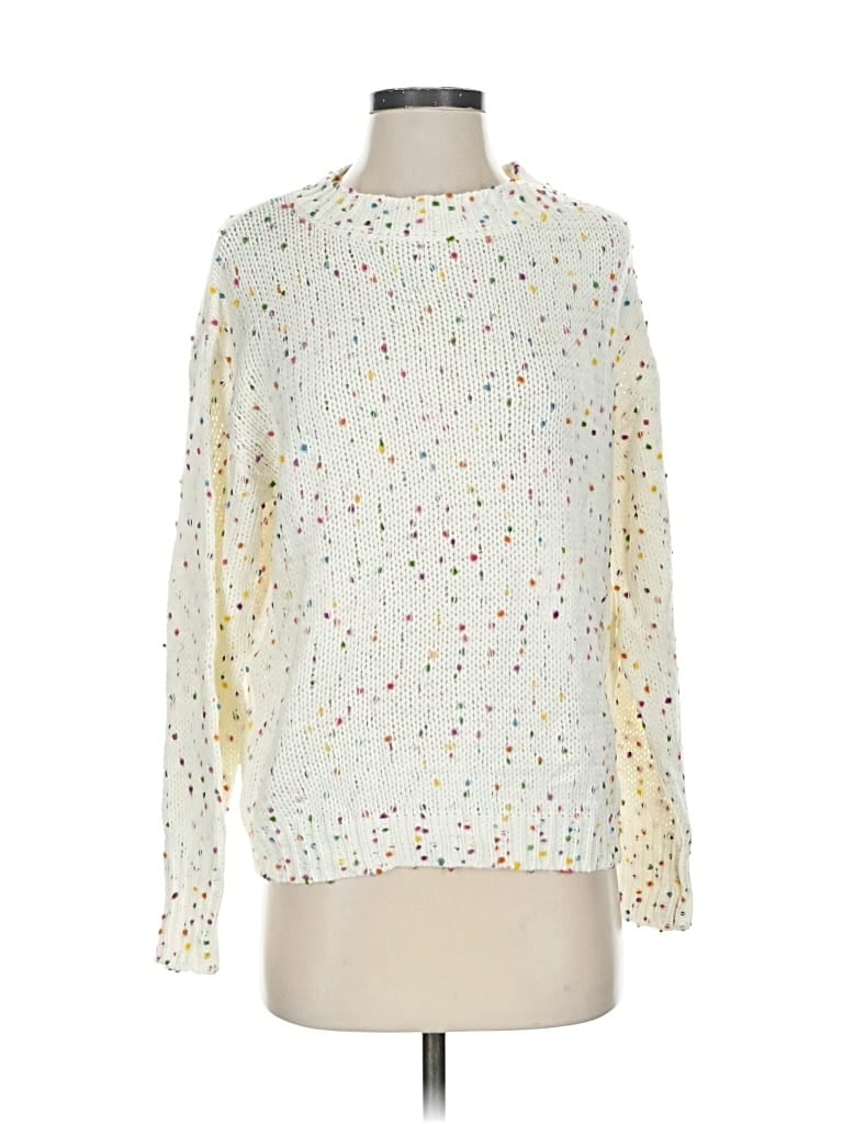 Pre-owned Unbranded Pullover Sweater In White