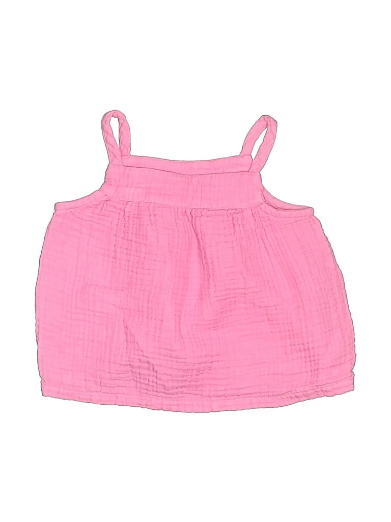 Pre-owned Primary Clothing Kids' Tank Top Pink Square Neckline Tops