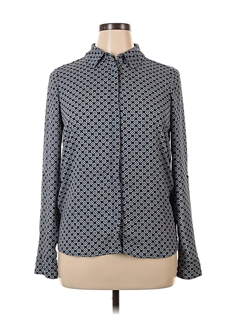 Pre-owned Lumiere Long Sleeve Blouse In Gray