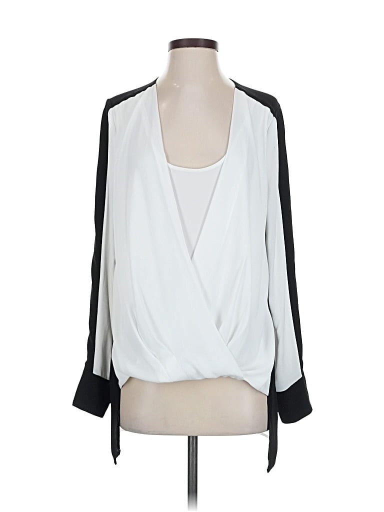 Pre-owned Bcbgmaxazria 3/4 Sleeve Blouse In White