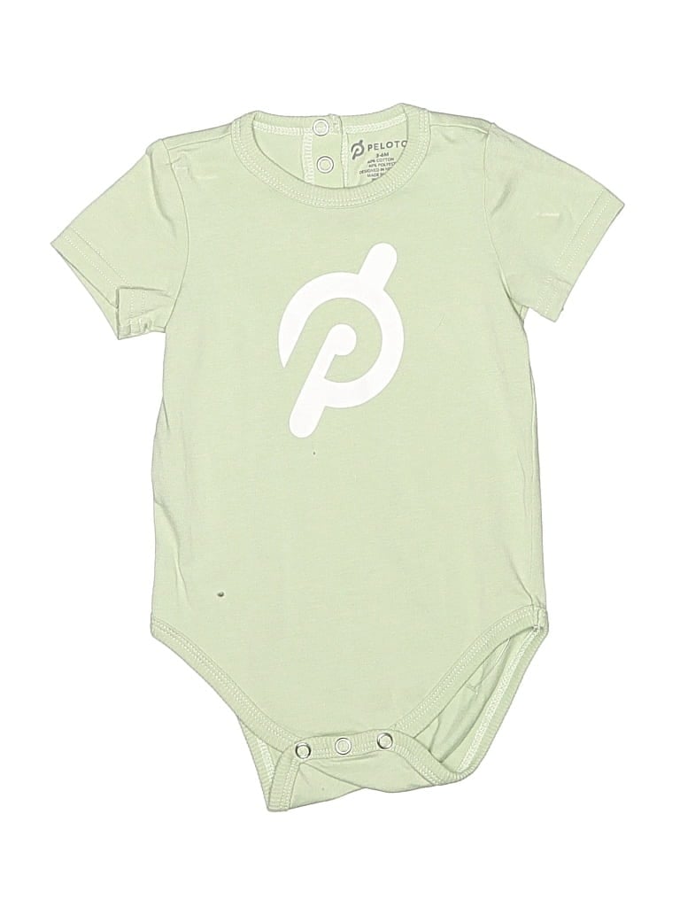 Pre-owned Peloton Babies' Short Sleeve Onesie In Green