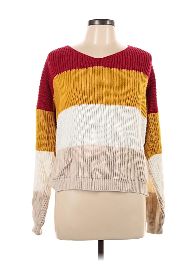 Pre-owned Boohoo Pullover Sweater In Burgundy