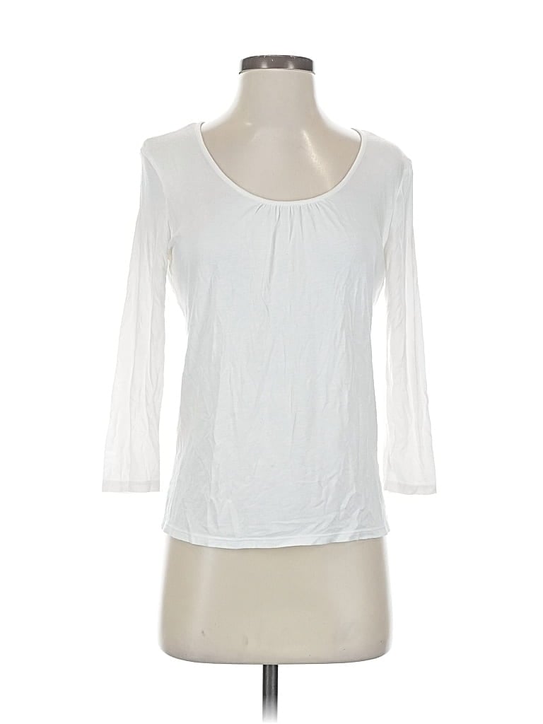 Pre-owned Talbots 3/4 Sleeve T-shirt In White