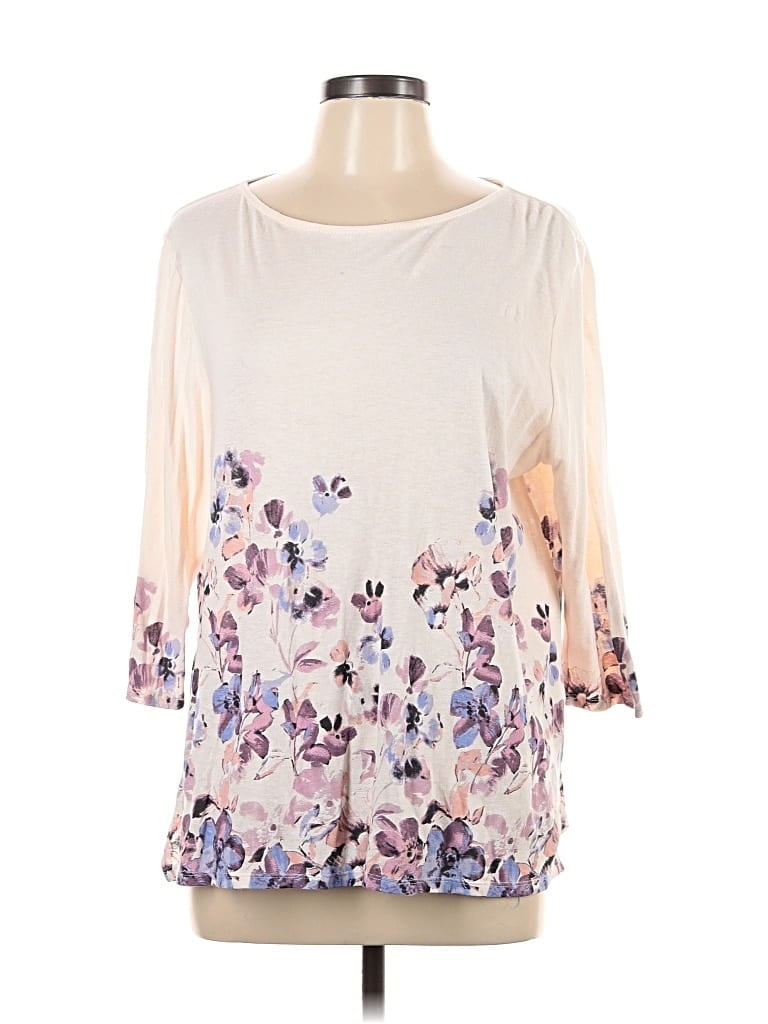 Pre-owned Jjill 3/4 Sleeve Blouse In White